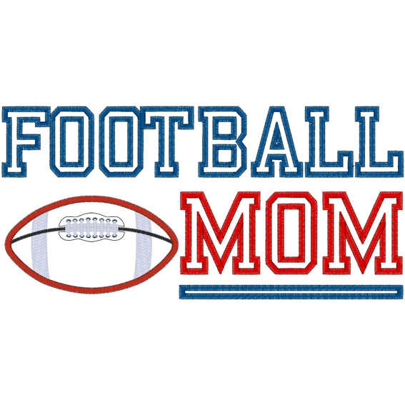 American Football (A12) Football Mom Applique 6x10