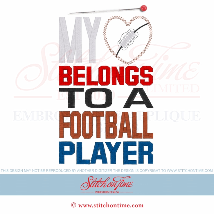 121 American Football : My Heart Belongs To A Football Player Ap