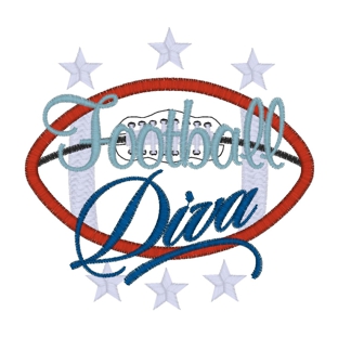 American Football (54) Football Diva Applique 4x4