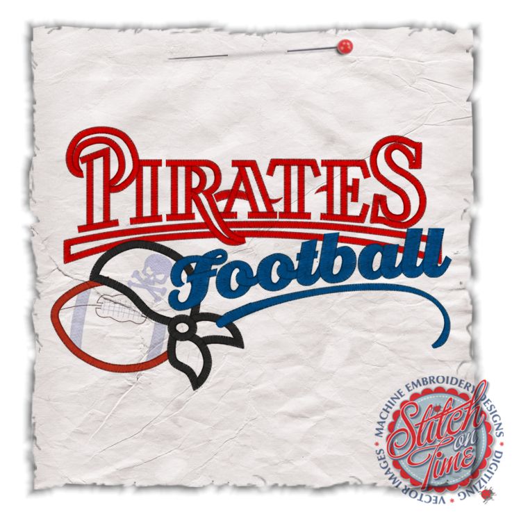 American Football (76) Pirates Football Applique 6x10