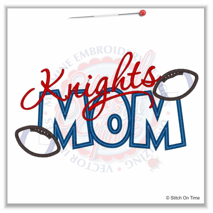 86 American Football : Knights Mom Applique 6x10