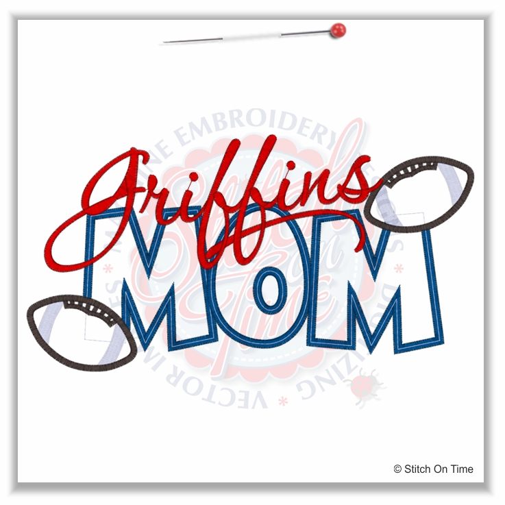 87 American Football : Griffins Mom Applique 6x10