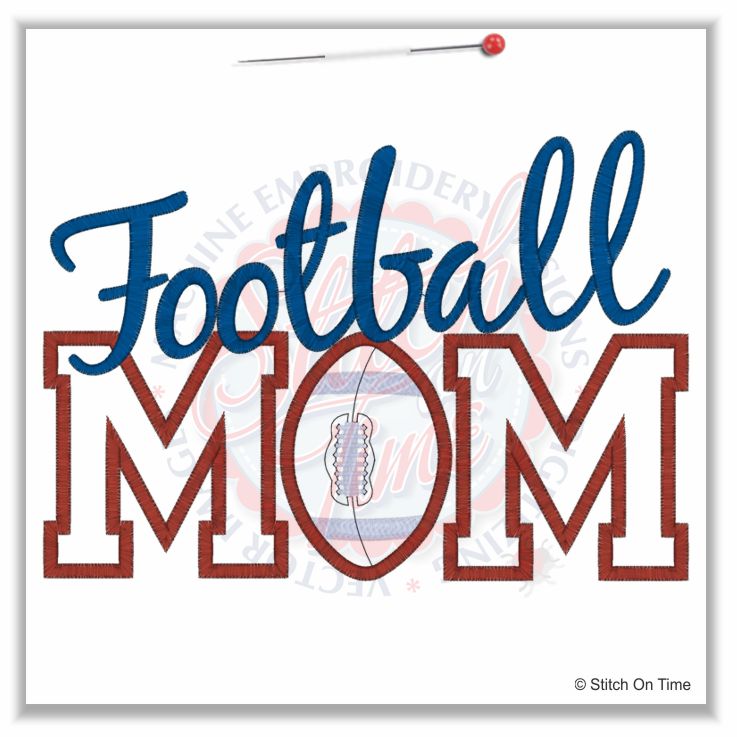91 American Football : Football Mom Applique 6x10