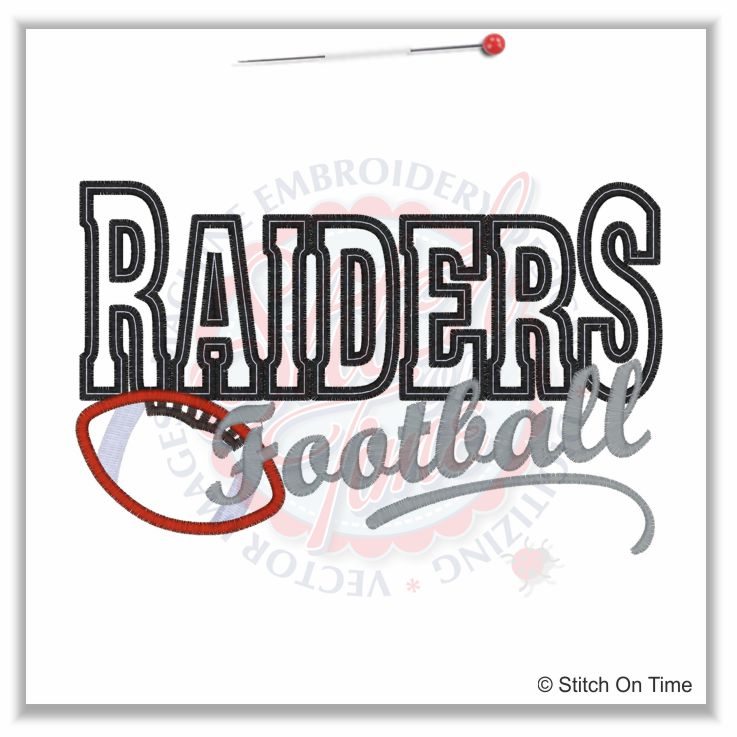 93 American Football : Raiders Football Applique 5x7