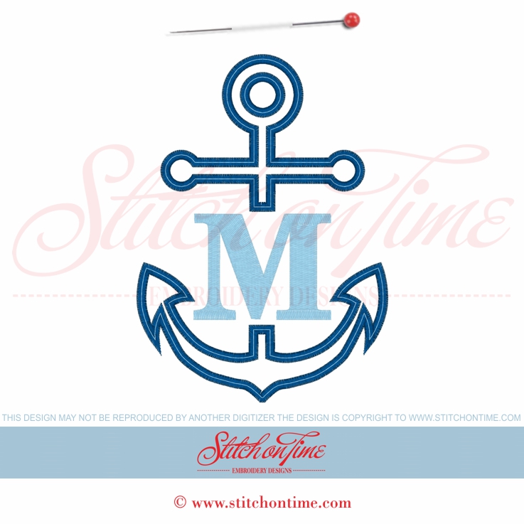 2 Anchor Monogram : Made To Order Applique 5x7