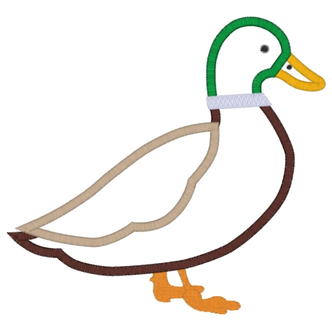 Animals (69) Mallard Duck Applique 6x10