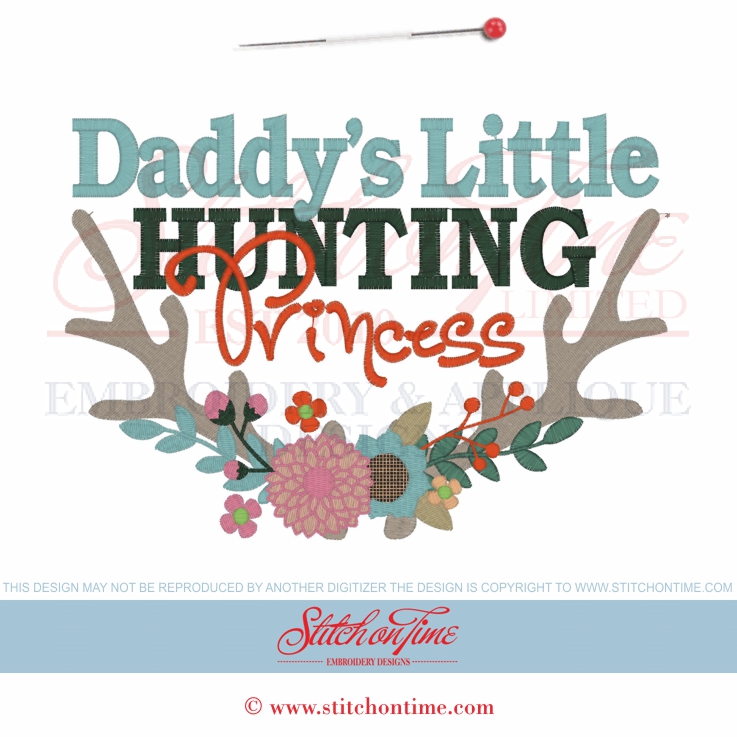 5 Antler : Daddy's Little Hunting Princess 2 hoop Sizes
