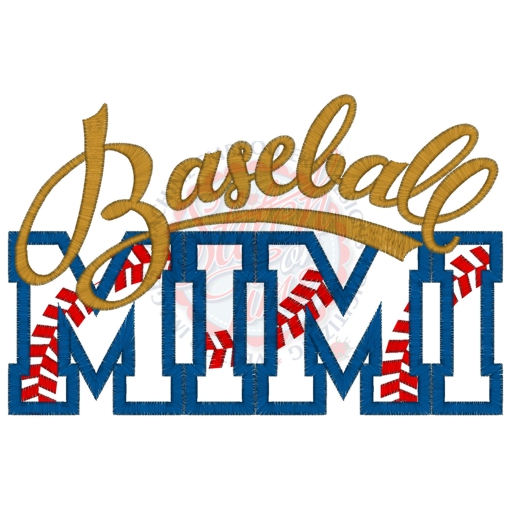 Baseball (104) Baseball Mimi Applique 5x7