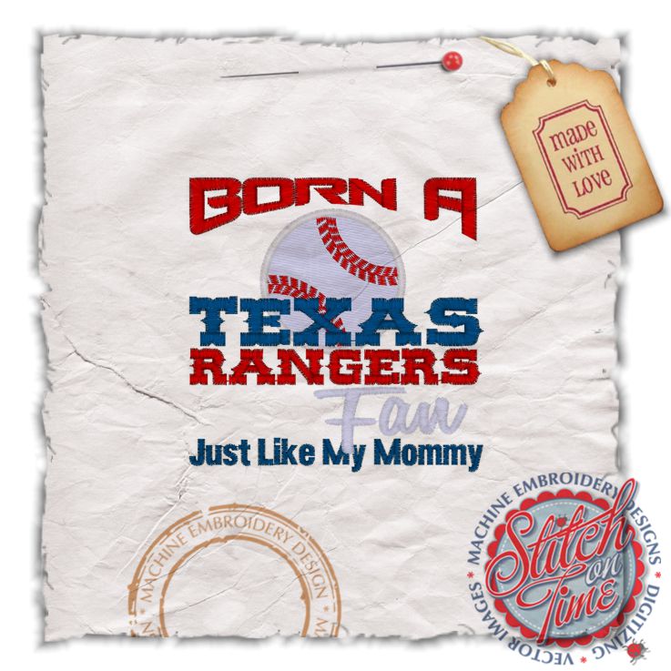 Baseball (131) Born A Rangers Fan Like Mommy 4x4