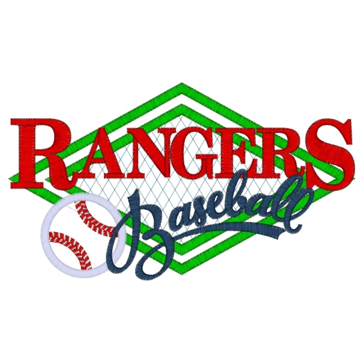 Baseball (79) Rangers baseball Applique 5x7