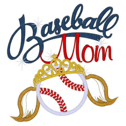 Baseball (82) Baseball Mom Applique 6x10