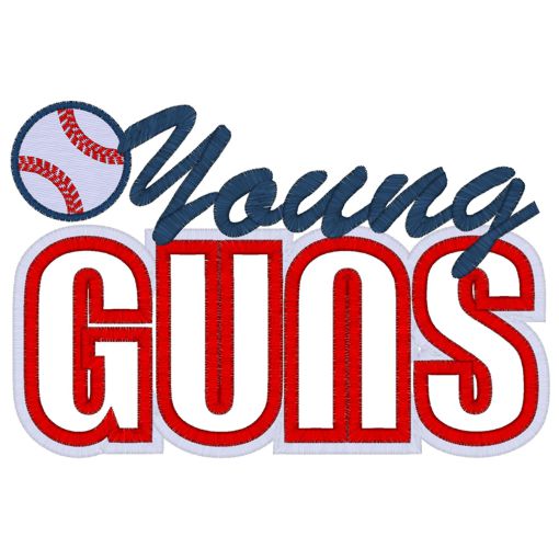 Baseball (86) Young Guns Applique 5x7