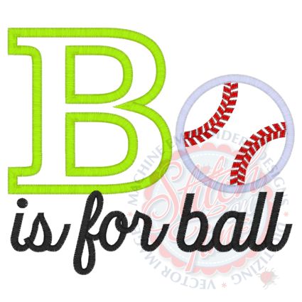 Baseball (97) B Is For ball Applique 5x7