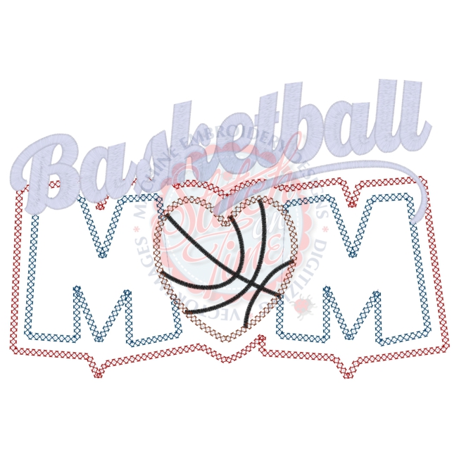 Basketball (22) Basketball Mom Applique 6x10