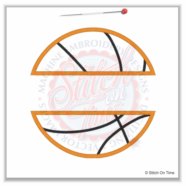 25 Basketball : Split Ball Applique 6x10
