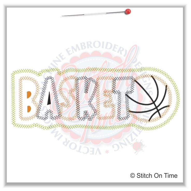 27 Basketball : Basketball Applique 6x10