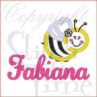 Bee (A4) Bee with Name Applique 4x4