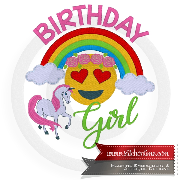 1011 BIRTHDAY : Birthday Girl Unicorn Emoji Rainbow
