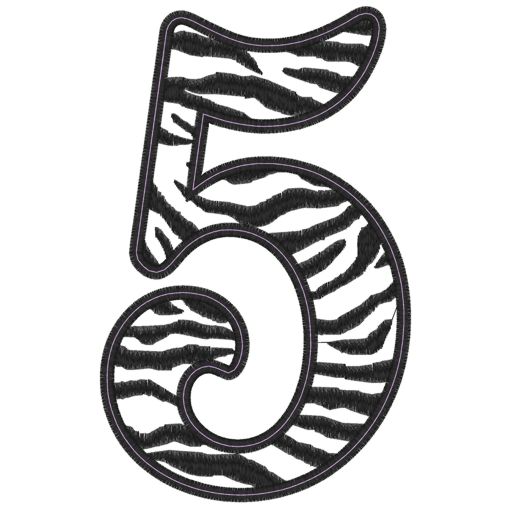 Birthday (121) Zebra 5 Applique 5x7