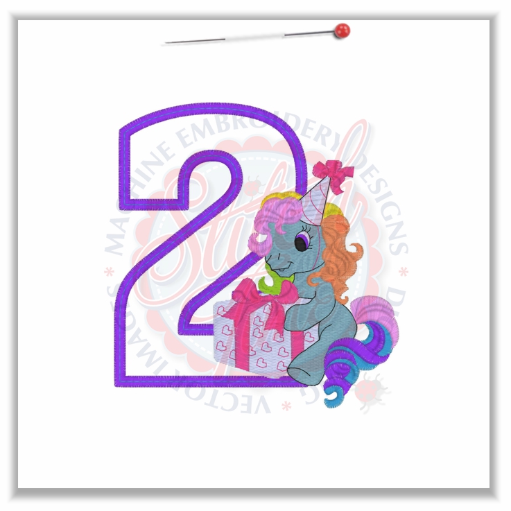 220 Birthday : Pony Party 2 Applique 5x7