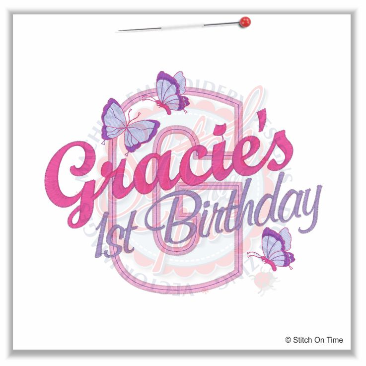261 Birthday : Made To Order Applique 5x7