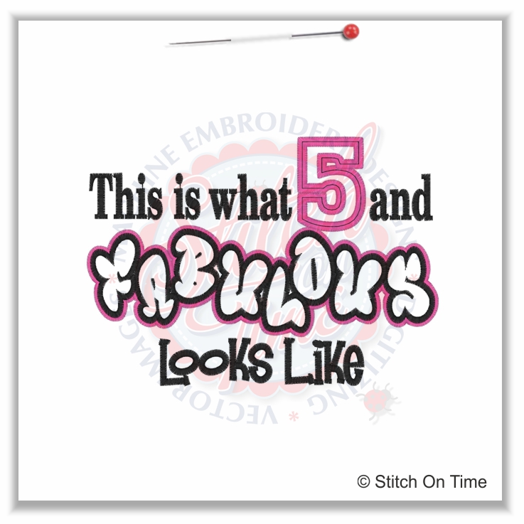 275 Birthday : This Is What 5 And Fabulous Looks Like Applique 5