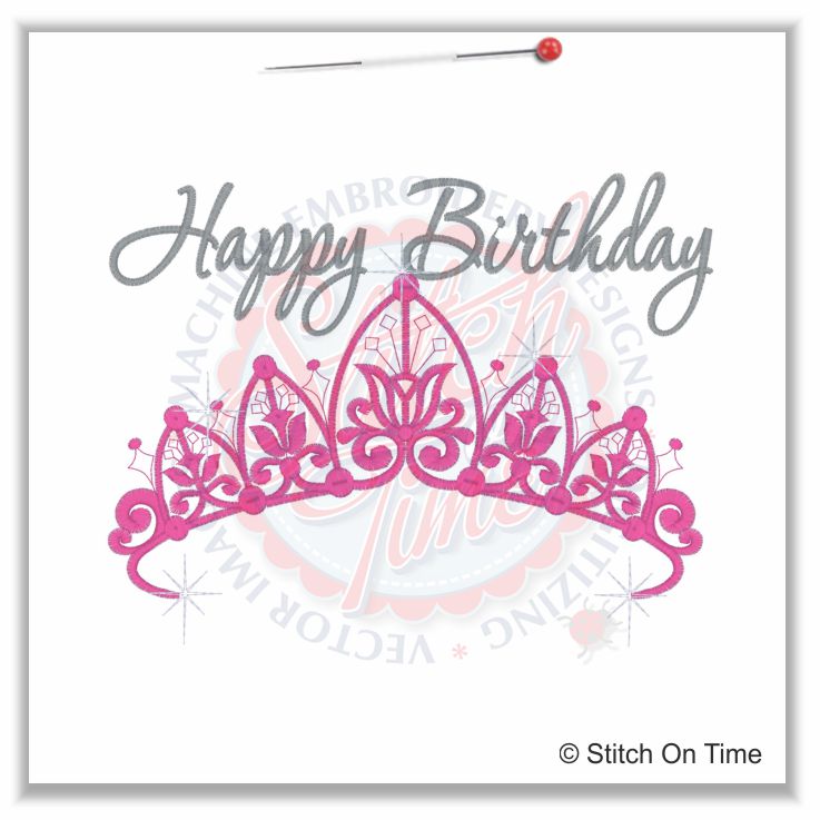 279 Birthday : Happy Birthday Tiara / Crown 5x7
