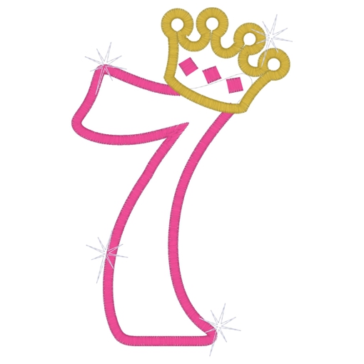 Birthday (29) ..7 With Crown Applique 5x7