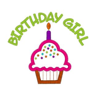 Birthday (74) Cupcake Birthday Girl Applique 4x4