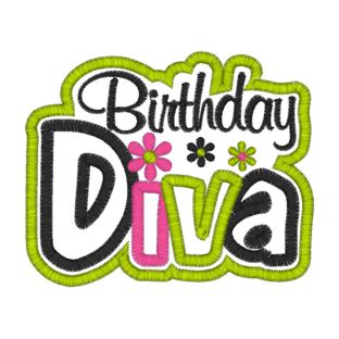 Birthday (84) Birthday Diva Applique 4x4