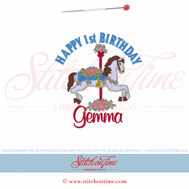 872 Birthday : Carousel Horse Made To Order 5x7