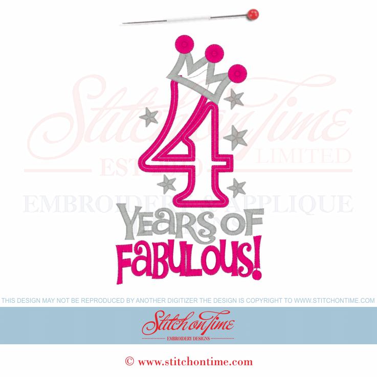913 Birthday : 4 Years Of Fabulous Applique 5x7