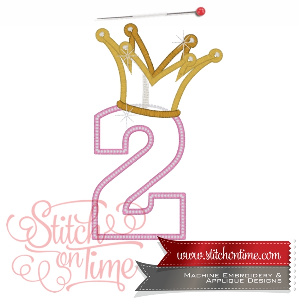 972 BIRTHDAY : Crown Birthday Applique MTO 5x7