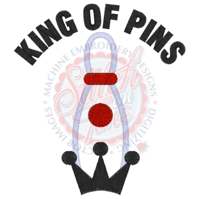 Bowling (55) King Of Pins Applique 5x7
