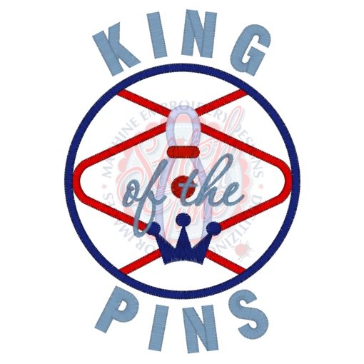 Bowling (56) King Of Pins Applique 5x7