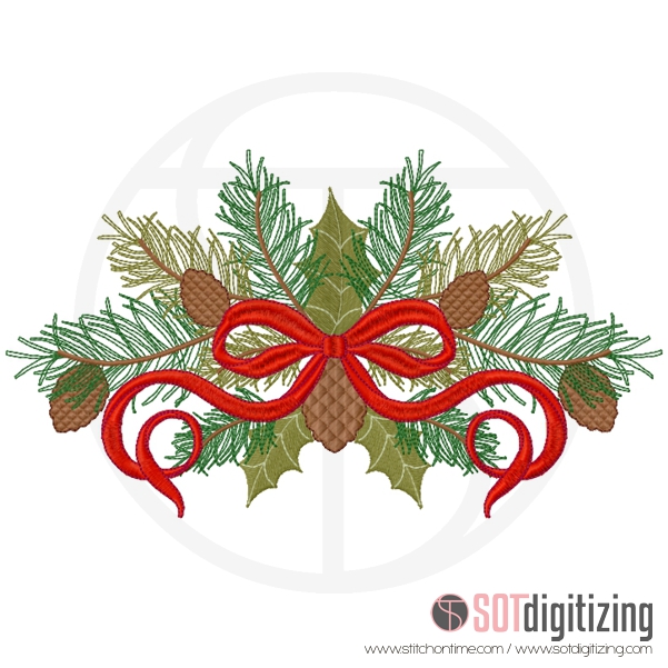 21 Bows : Christmas Bow with Pine Cones