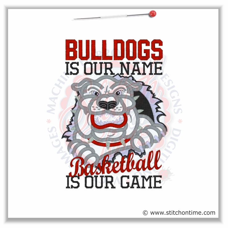 26 Bulldog : Bulldogs Is Our Name Applique 5x7