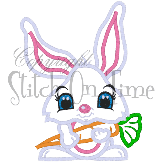 Bunnies (A61) Bunny Rabbit Applique 5x7