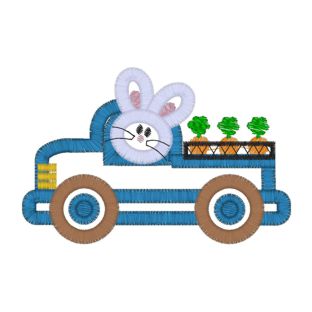 Bunnies (71) Bunny In Truck Applique 4x4