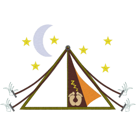 Camping (A2) Tent Applique 5x7