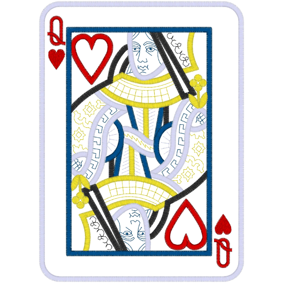 Cards (A4) Queen of Hearts Applique 6x10