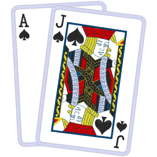 Cards (A9) Ace & Jack of Spades Applique Applique 5x7