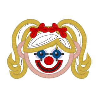 Carnival (20) Girl Clown Applique 4x4
