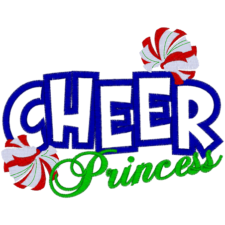 Cheerleader (A40) Cheer Princess Applique 5x7