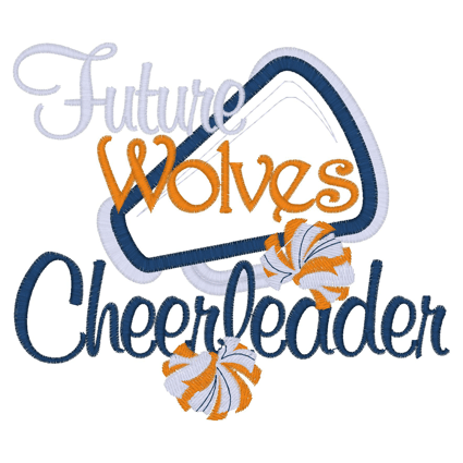 Cheerleader (59) Future Wolves Cheerleader Applique 5x7