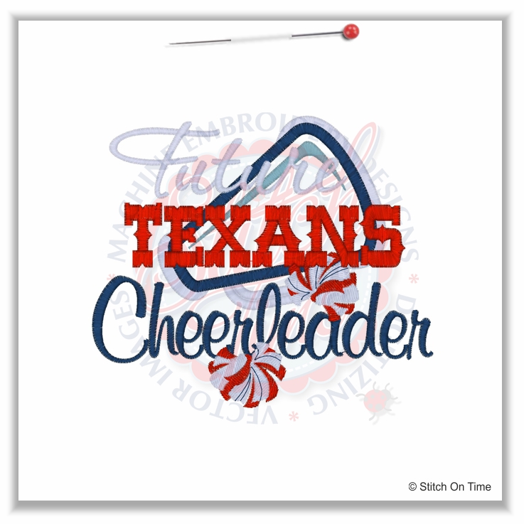 82 Cheerleader : Future Texans Cheerleader Applique 5x7