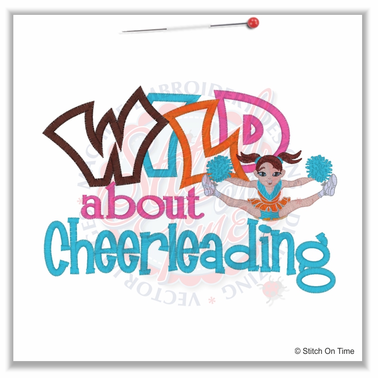 89 Cheerleader : Wild About Cheerleading Applique 5x7