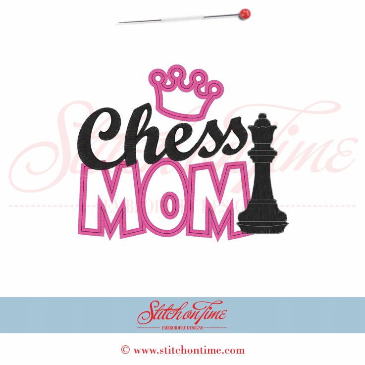 1 Chess : Chess Mom Applique 5x7