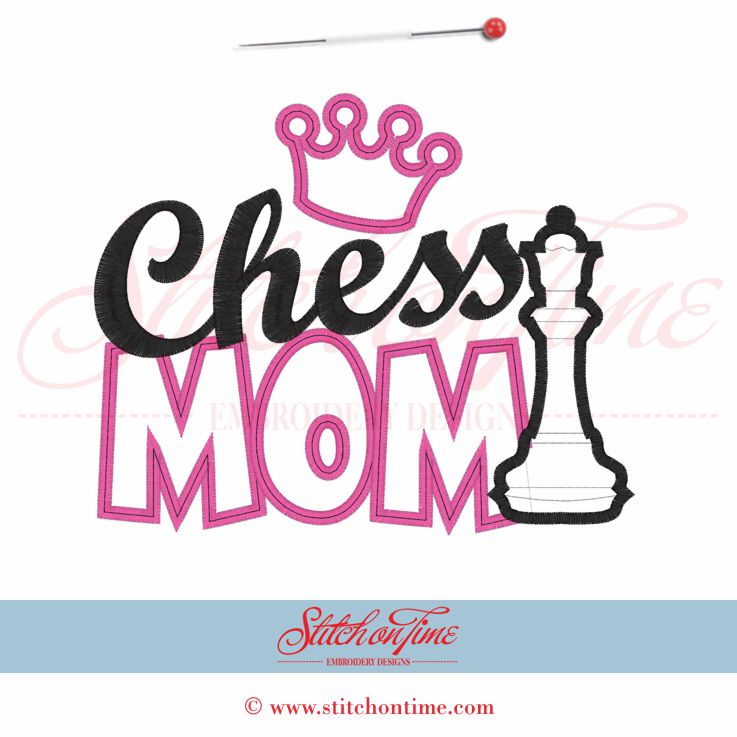 3 Chess : Chess Mom Applique 6x10