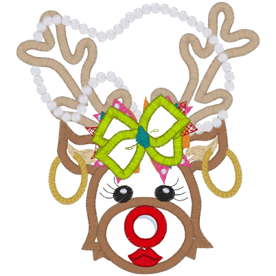 Christmas (A150) Reindeer Diva Applique 6x10